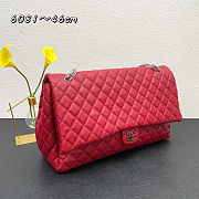 Fortok Chanel XXL Flap Airport Bag Red 46x27x13cm - 4