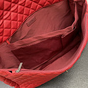 Fortok Chanel XXL Flap Airport Bag Red 46x27x13cm - 5