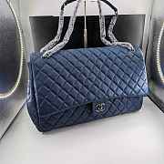 Fortok Chanel XXL Flap Airport Bag Navy Blue 46x27x13cm - 1