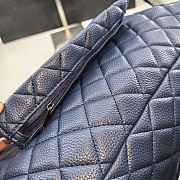 Fortok Chanel XXL Flap Airport Bag Navy Blue 46x27x13cm - 6