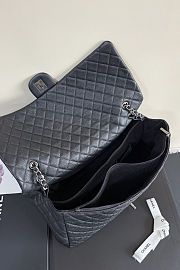 Fortok Chanel XXL Flap Airport Bag Black Silver Hardware 46x27x13cm - 2