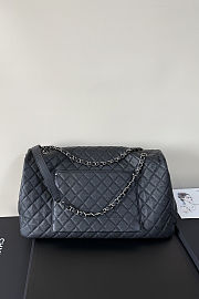 Fortok Chanel XXL Flap Airport Bag Black Silver Hardware 46x27x13cm - 5