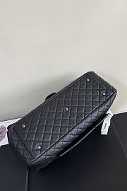 Fortok Chanel XXL Flap Airport Bag Black Silver Hardware 46x27x13cm - 4