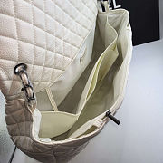Fortok Chanel XXL Flap Airport Bag White Old Silver Hardware 46x27x13cm - 2