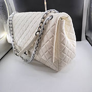 Fortok Chanel XXL Flap Airport Bag White Old Silver Hardware 46x27x13cm - 4