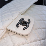 Fortok Chanel XXL Flap Airport Bag White Old Silver Hardware 46x27x13cm - 5