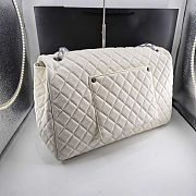Fortok Chanel XXL Flap Airport Bag White Old Silver Hardware 46x27x13cm - 6