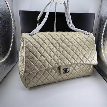 Fortok Chanel XXL Flap Airport Bag Metallic Gold 46x27x13cm