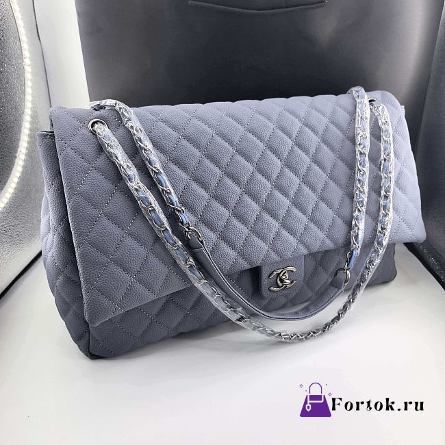 Fortok Chanel XXL Flap Airport Bag Gray 46x27x13cm  - 1