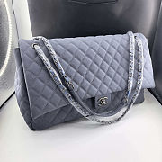 Fortok Chanel XXL Flap Airport Bag Gray 46x27x13cm  - 1