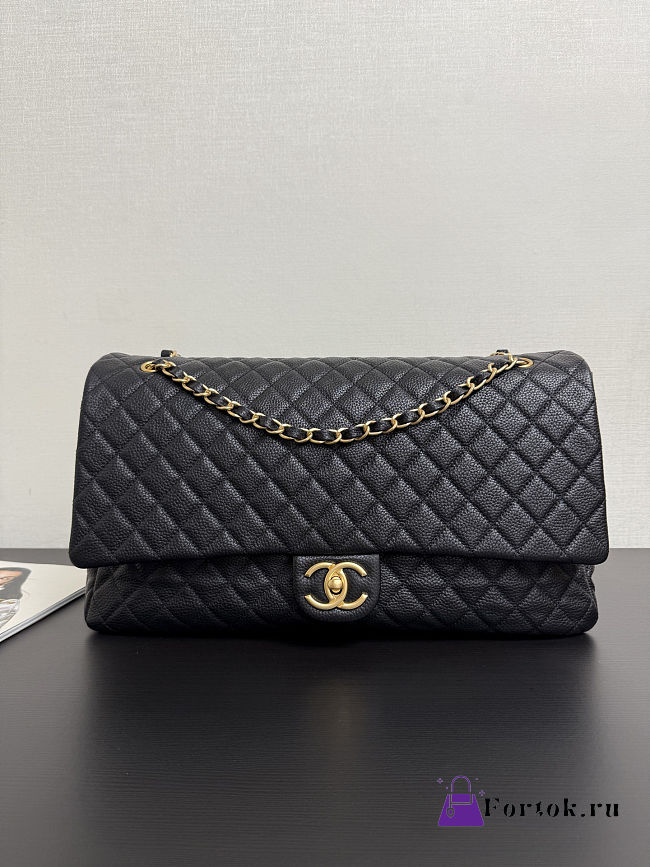 Fortok Chanel XXL Flap Airport Bag Black 44*27cm - 1