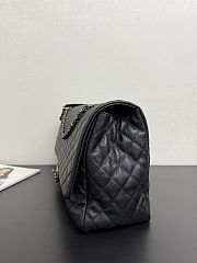 Fortok Chanel XXL Flap Airport Bag Black Silver Hardware 44*27cm - 5