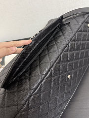 Fortok Chanel XXL Flap Airport Bag Black Silver Hardware 44*27cm - 4