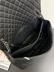Fortok Chanel XXL Flap Airport Bag Black Silver Hardware 44*27cm - 2