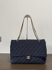 Fortok Chanel Maxi Flap Bag Quilted Denim 40*26*12cm - 1