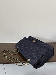 Fortok Chanel Maxi Flap Bag Quilted Denim 40*26*12cm - 4
