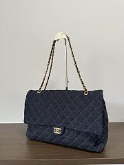 Fortok Chanel Maxi Flap Bag Quilted Denim 40*26*12cm - 3