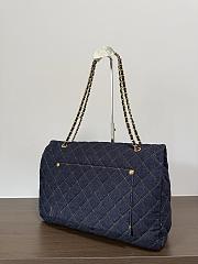 Fortok Chanel Maxi Flap Bag Quilted Denim 40*26*12cm - 2