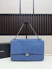 Fortok Chanel Denim Souplissimo Maxi Flap Bag 39×28×11cm - 1