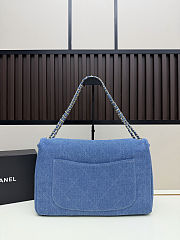 Fortok Chanel Denim Souplissimo Maxi Flap Bag 39×28×11cm - 4