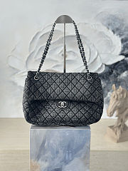 Fortok Chanel Denimpression Flap Bag Black 33×20×10cm - 1
