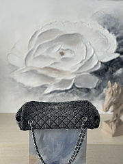 Fortok Chanel Denimpression Flap Bag Black 33×20×10cm - 5
