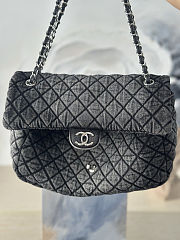 Fortok Chanel Denimpression Flap Bag Black 33×20×10cm - 2