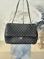 Fortok Chanel Denimpression XXL Flap Bag Black 39×26×11cm - 1