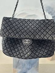 Fortok Chanel Denimpression XXL Flap Bag Black 39×26×11cm - 5