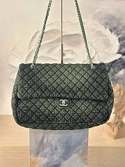 Fortok Chanel Denimpression XXL Flap Bag Green 39×26×11cm - 1