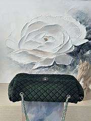 Fortok Chanel Denimpression XXL Flap Bag Green 39×26×11cm - 4