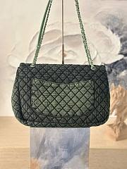 Fortok Chanel Denimpression XXL Flap Bag Green 39×26×11cm - 3