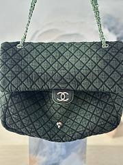 Fortok Chanel Denimpression XXL Flap Bag Green 39×26×11cm - 2