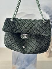 Fortok Chanel Denimpression Flap Bag Green 33×20×10cm - 6