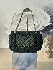 Fortok Chanel Denimpression Flap Bag Green 33×20×10cm - 3