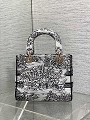 Fortok Dior Lady D-Lite Medium Bag Plan de Paris Embroider 24*11*20cm  - 6