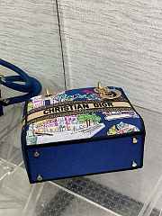 Fortok Dior Lady D-Lite Bag Vibrant Paris Souvenir Embroidery 24*11*20cm - 6