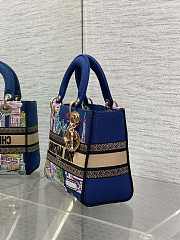 Fortok Dior Lady D-Lite Bag Vibrant Paris Souvenir Embroidery 24*11*20cm - 4
