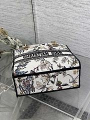 Fortok Dior Medium Lady D-Lite Bag Black and White Florilegio Embroidery 24*11*20cm - 5
