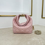 Fortok Dior Toujours Hobo Bag Small Cannage Lambskin Pink 17.5 * 19 * 7cm - 1
