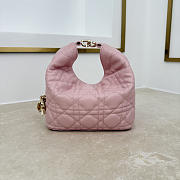 Fortok Dior Toujours Hobo Bag Small Cannage Lambskin Pink 17.5 * 19 * 7cm - 6