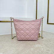 Fortok Dior Toujours Hobo Bag Small Cannage Lambskin Pink 17.5 * 19 * 7cm - 5