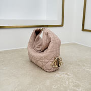 Fortok Dior Toujours Hobo Bag Small Cannage Lambskin Blush Pink 17.5 * 19 * 7cm - 3