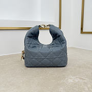 Fortok Dior Toujours Hobo Bag Small Cannage Lambskin Slate Gray 17.5 * 19 * 7cm - 4