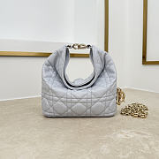 Fortok Dior Toujours Hobo Bag Small Cannage Lambskin Baby Blue 17.5 * 19 * 7cm - 1