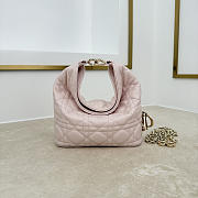 Fortok Dior Toujours Hobo Bag Small Cannage Lambskin Soft Pink 17.5 * 19 * 7cm - 1