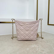 Fortok Dior Toujours Hobo Bag Small Cannage Lambskin Soft Pink 17.5 * 19 * 7cm - 6