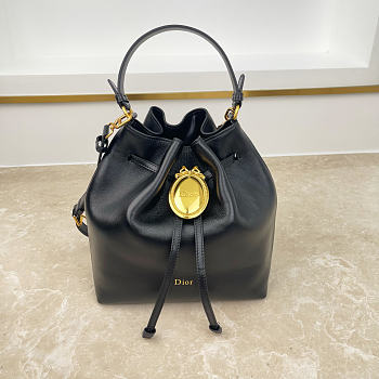 Fortok Dior Bucket Bag Black Cowhide 24 * 27 * 12.5cm