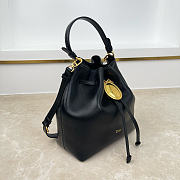 Fortok Dior Bucket Bag Black Cowhide 24 * 27 * 12.5cm - 4