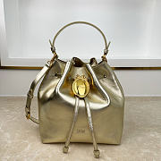 Fortok Dior Bucket Bag Cowhide Metallic Gold 24 * 27 * 12.5cm - 1